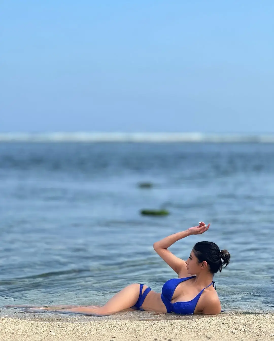 MOUNI ROY PHOTOSHOOT IN BLUE SWIMSUIT BIKINI 13